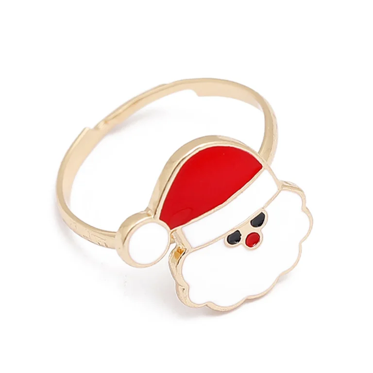 Bague papa noël rouge blanc et doré - Père Noël