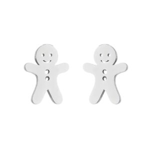 Boucles d'oreilles noël petit biscuit argenté - Petit biscuit, Argent