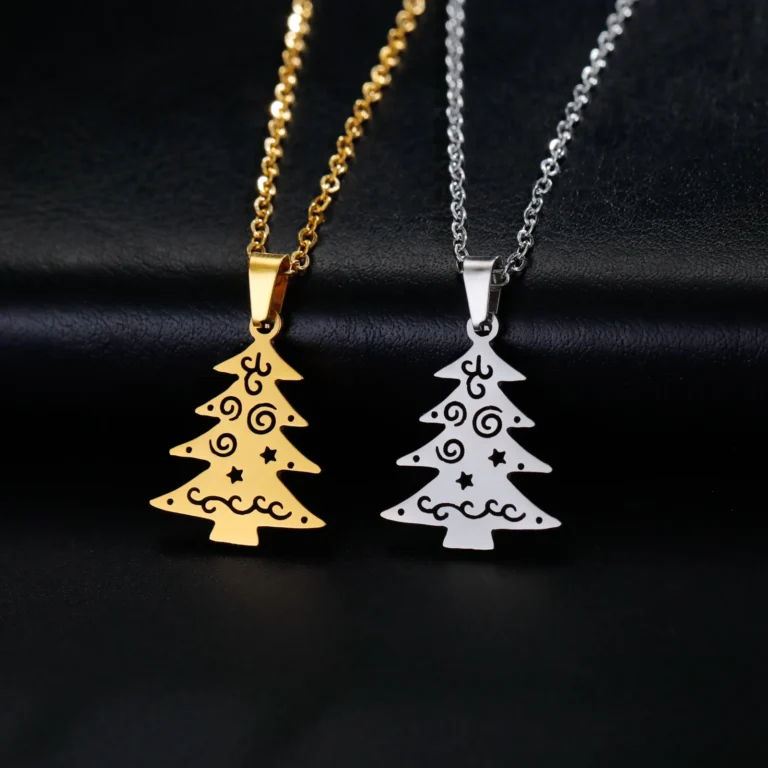 Collier noël sapin argenté