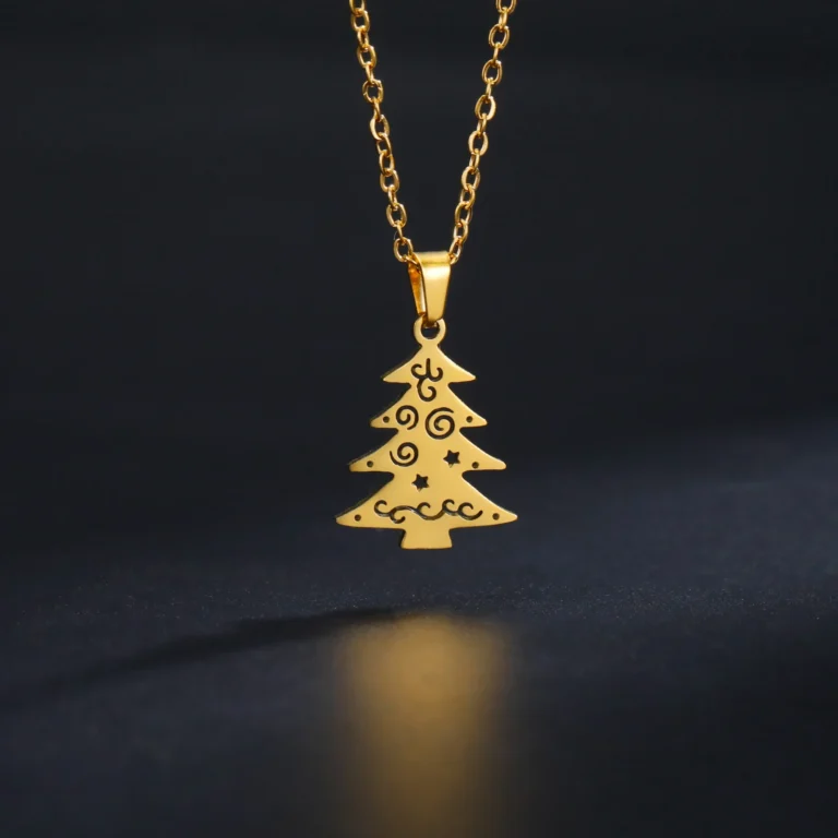 Collier noël sapin doré